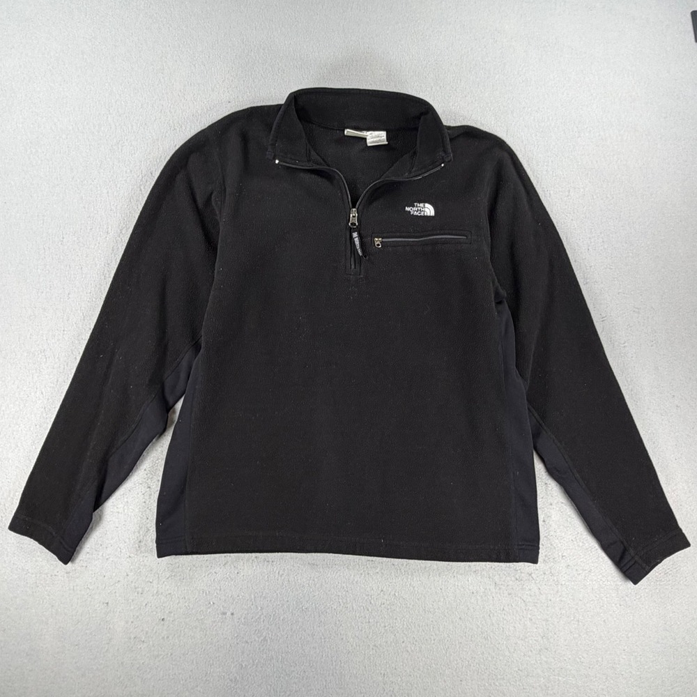 The North Face Polartec Fleece Pullover Mens Large Black Quarter Zip Jacket